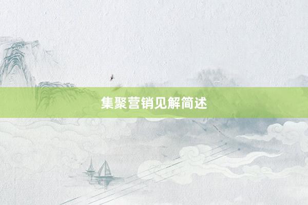 集聚营销见解简述